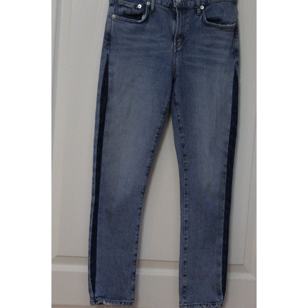 Agolde Jeans Size 26 Toni Mid Rise Straight Leg Stripe